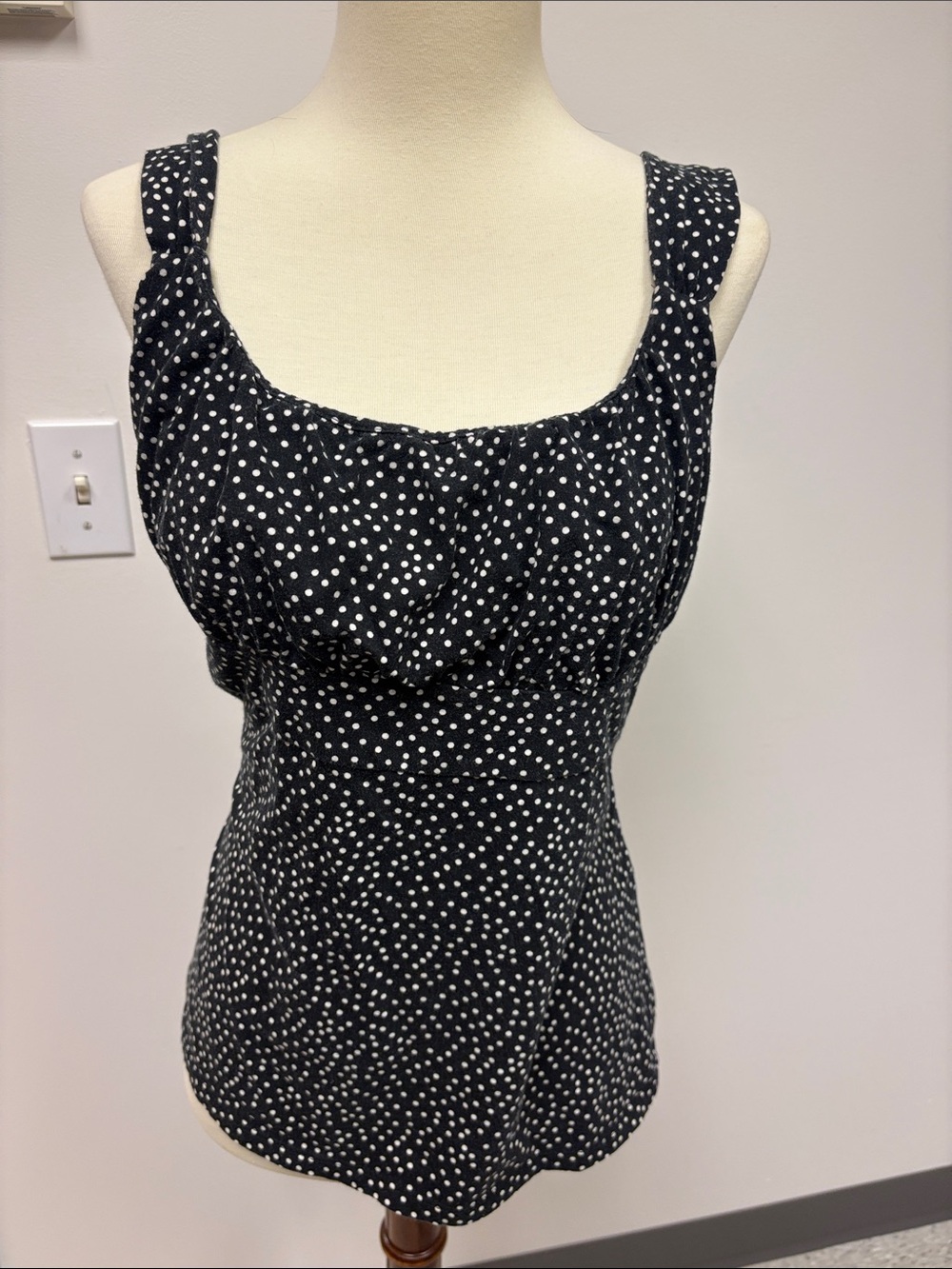 Ann Taylor Black and White Polka Dot Camisole